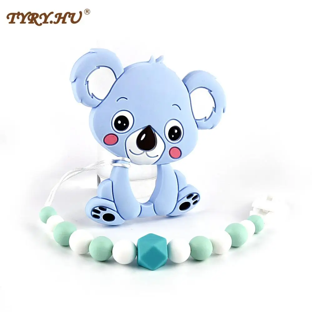 TYRY.HU Baby Silicone Teether Pacifier Chain Clip BPA Free Shower Gift Teething Necklace beads | Мать и ребенок