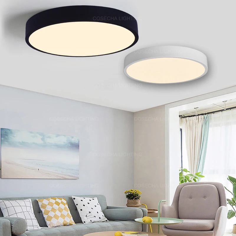 Round ceiling lamps modern LED loft light for girls/kids' room yellow/pink/white/black bedroom lights in hallway kitchen | Лампы и