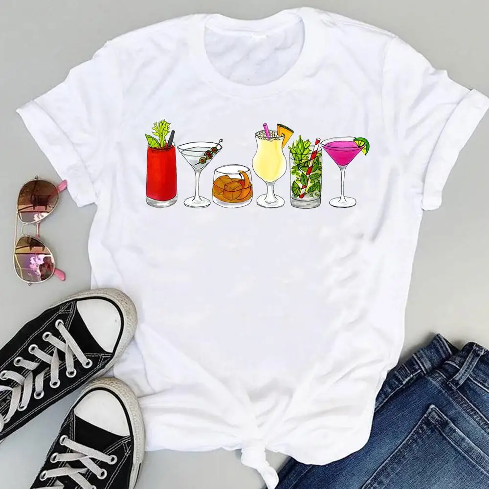 

Women Casual Cute Juice Fruit 90s Cartoon Graphic Summer Short Sleeve Fashion Print Female Clothes Tops Tees Tshirt T-Shirt