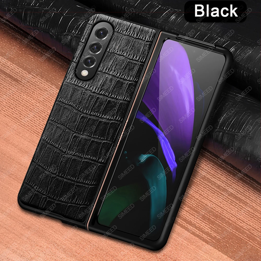 

Роскошный чехол из натуральной кожи с тиснением под крокодила для Samsung Galaxy Z Fold 3