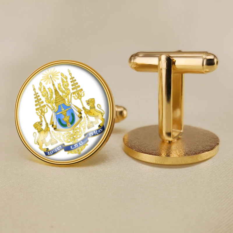 Герб Камбоджи камбоджийские карта запонки с изображением флага США американский