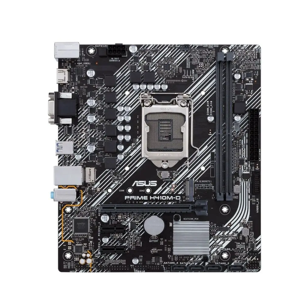 Материнская плата Asus PRIME H410M-D LGA1200 micro-ATX 4xDDR4 PCIEx16 2xPCIEx1 M.2 VGA HDMI GLAN(10) - купить по