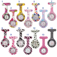 newly nurse watches printed style clip on fob brooch pendant pocket hanging doctor nurses medical quartz watch fif66