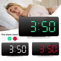 portable led desktop mirror alarm clock digital bedside usb home decoration large screen