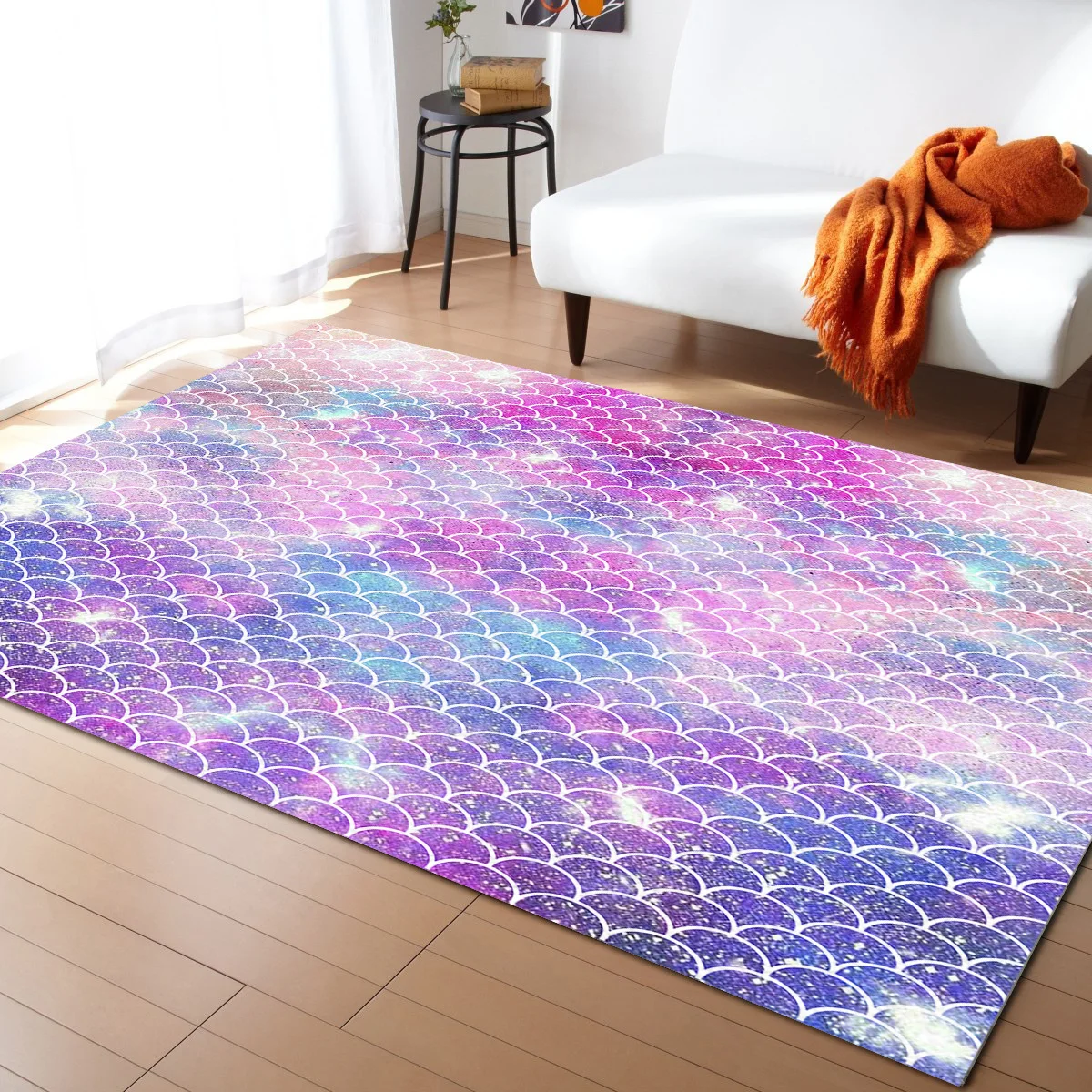 

Beautiful Mermaid Scales Colorful Carpets for Living Room Bedroom Area Rug Kids Room Play Mat 3D Printed Home Large Carpet