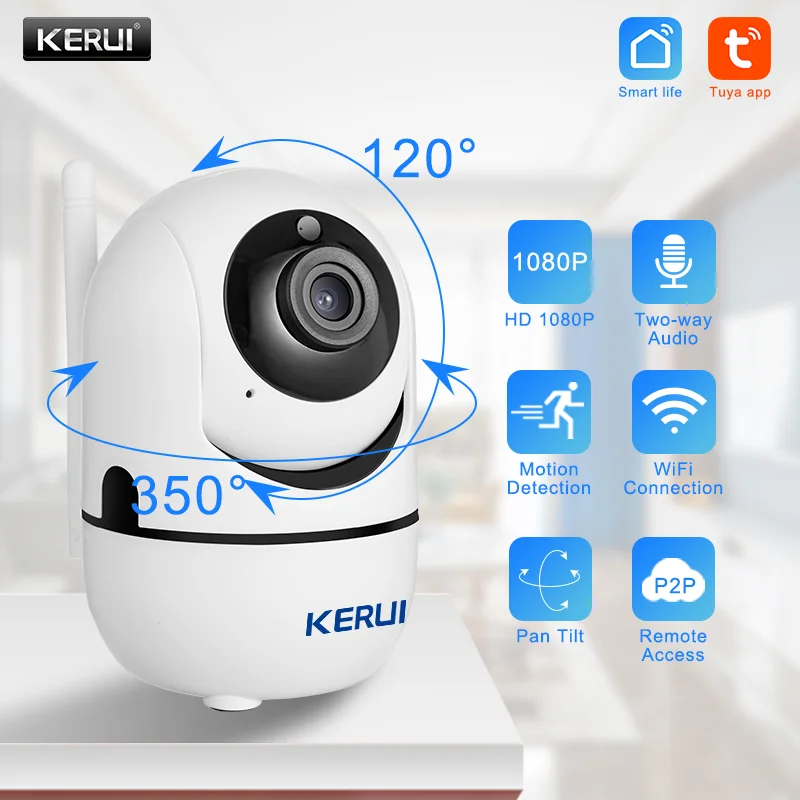 KERUI Авто трек 1080P IP камера наблюдения безопасности монитор WiFi беспроводной мини CCTV камера для помещений