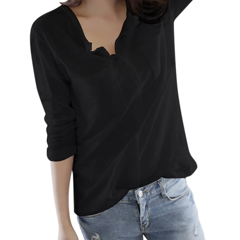 Женская Повседневная рубашка SAGACE модная популярная Однотонная с длинными