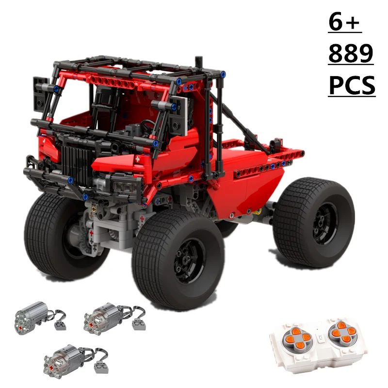 

Science and technology building block MOC cross country racing car 4 * 4 remote control car assembly toy model boy's birthday