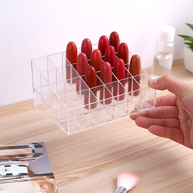 

24/16/12 Grid Cosmetic Organizer Box Acrylic Makeup Organizer Storage Box Lipstick Box Lipstick Nail Polish Display Stand Holder