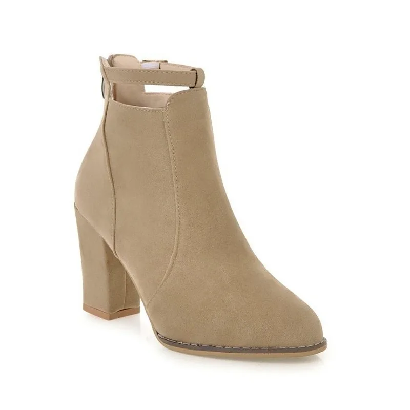 

Autumn Winter Women High Heels Booties Plus Size Fashion Riding Equestrian Boots Woman Ankle High-tio Shoes Ladies Martins Boots