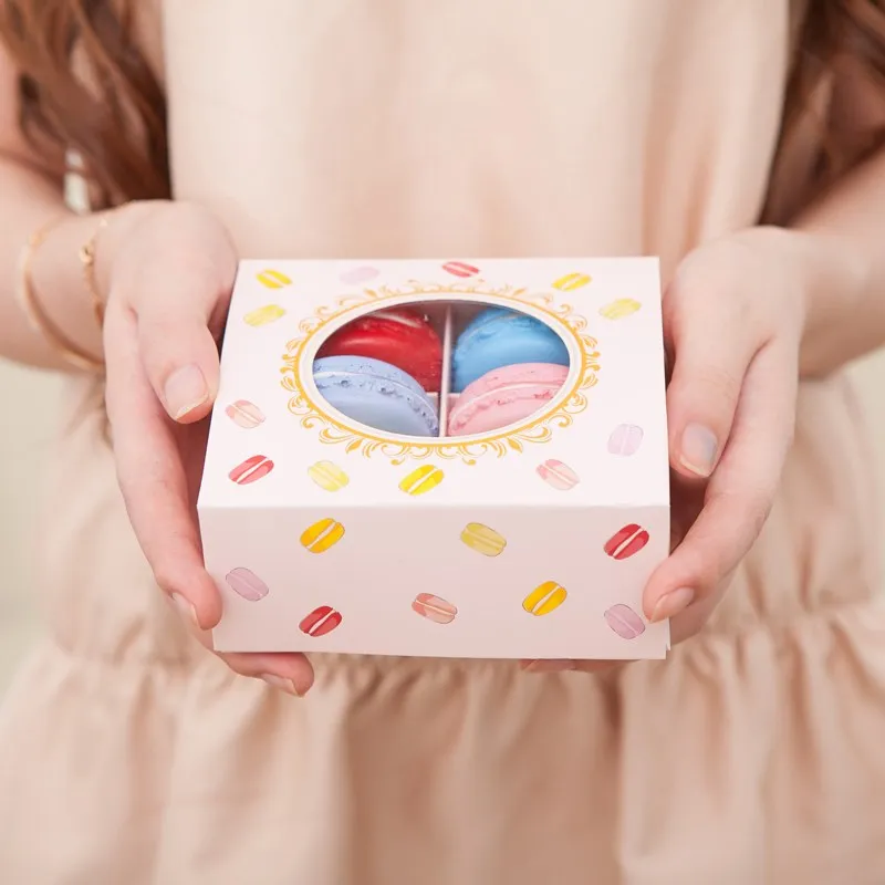 10 высококачественных макарон Подарочная коробка выпечка танкеры окно ящик для