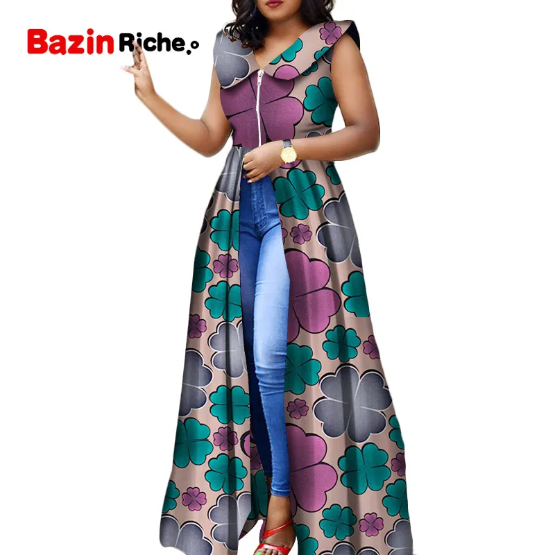 Платье с принтом Анкары верхние африканские платья для женщин одежда