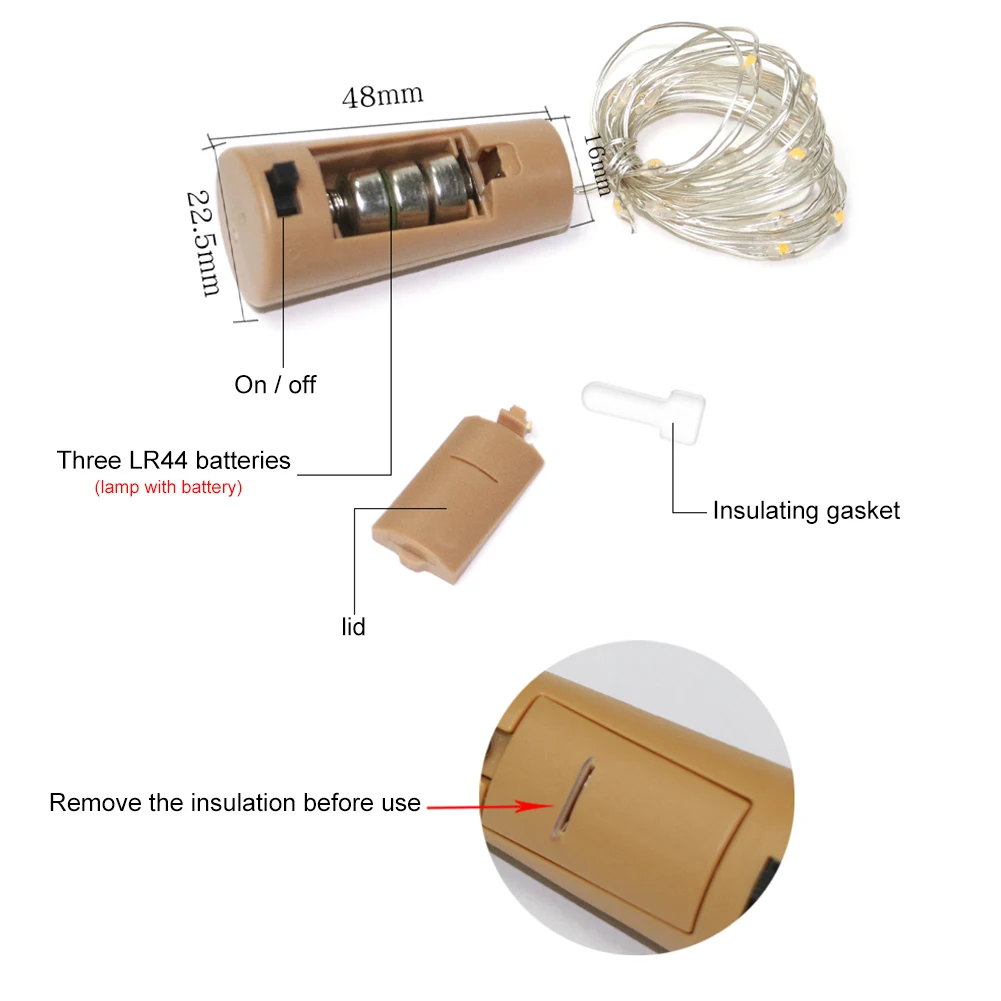 

2M 20 LED Wine Bottle Lamp Cork Shaped DIY String Lights Fairy Lights Garland Home Christmas Wedding Party Decoration