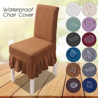 waterproof polar fleece chair cover dining room banquet chair slipcover stretch chair skirt elastic chair covers wedding decor