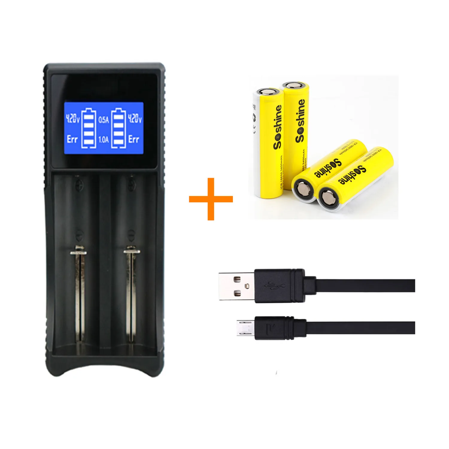 2 шт. 3400 мАч 18650 Батарея с защитой PCB и слоты USB зарядное устройство для 26650 22650 20700 18350