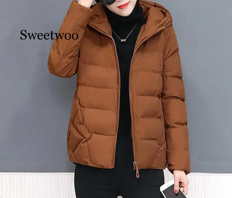 Winter Women Coat Parkas Solid Hooded Jacket 2020 Casual New Zipper  Loose Thick Outerwear Long Sleeve coat