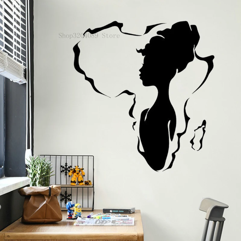 Творческий Африканская женщина женские уход за кожей лица карта стены Стикеры