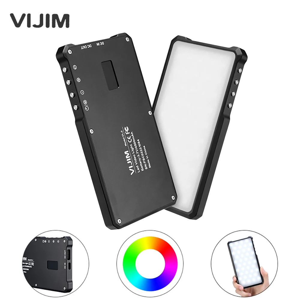 

Портативный светодиодный светильник VIJIM для видеосъемки, RGB, заполняющий светильник, 6 режимов, светильник ing, для прямых трансляций, портрет...