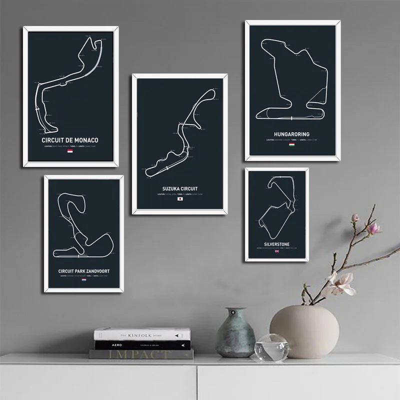 

Track Edition Ford RS Hot F1 Race Car Circuit Poster Prints Wall Art Canvas Painting Picture Living Home Room Decor