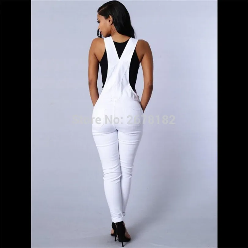 Новые джинсовые комбинезоны женские модные с высокой талией однотонные