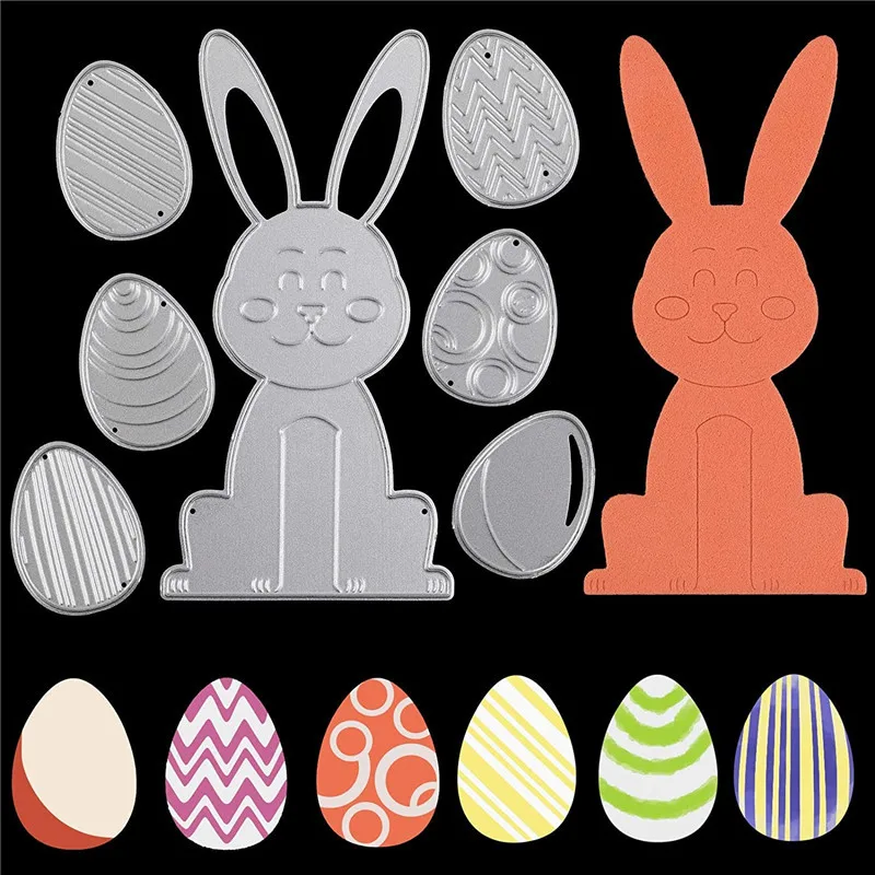 

Composite Festival Egg Rabbit Metal Cutting Dies Stamps Dies Scrapbooking Mold Cut DIY Handmade Tools Craft Decoration New 2021