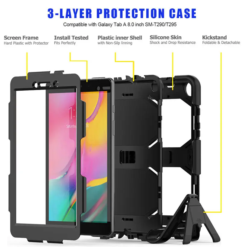 Чехол для Samsung Galaxy Tab A 8,0 SM-T290 SM-T295 T290 T295 T297 чехол Funda противоударный сверхмощный с подставкой подвесная Капа
