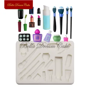Помада, лак для ногтей, Кисть для макияжа, силиконовая форма для помадки, сахарная мастика, форма для торта, инструмент для украшения тортов, кухонные аксессуары для выпечки