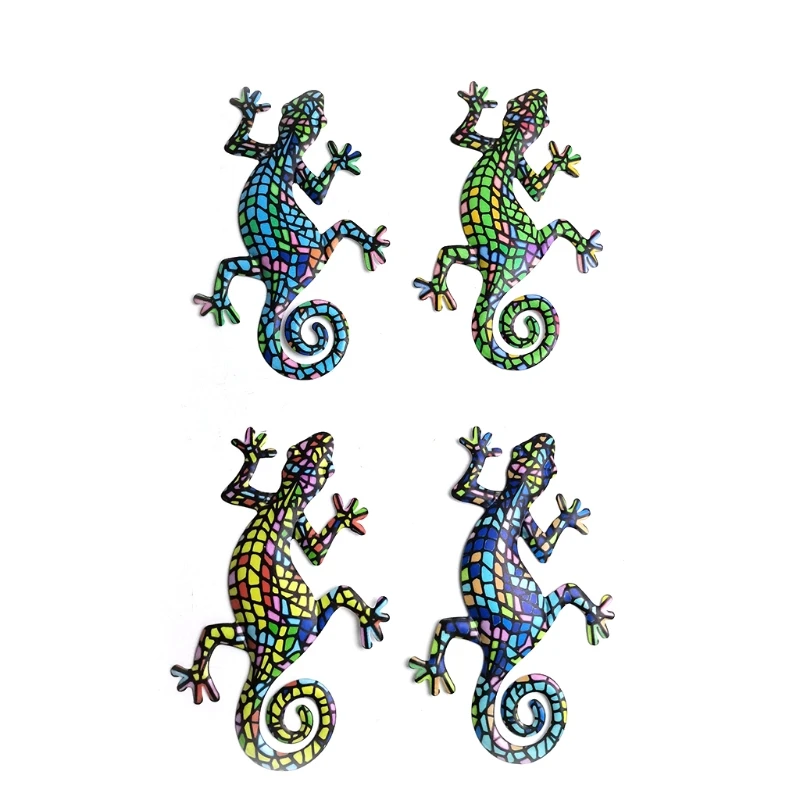 

S19Z металлический Gecko декор для стен вдохновляющая скульптура для помещений и улицы для дома спальни гостиной офиса сада