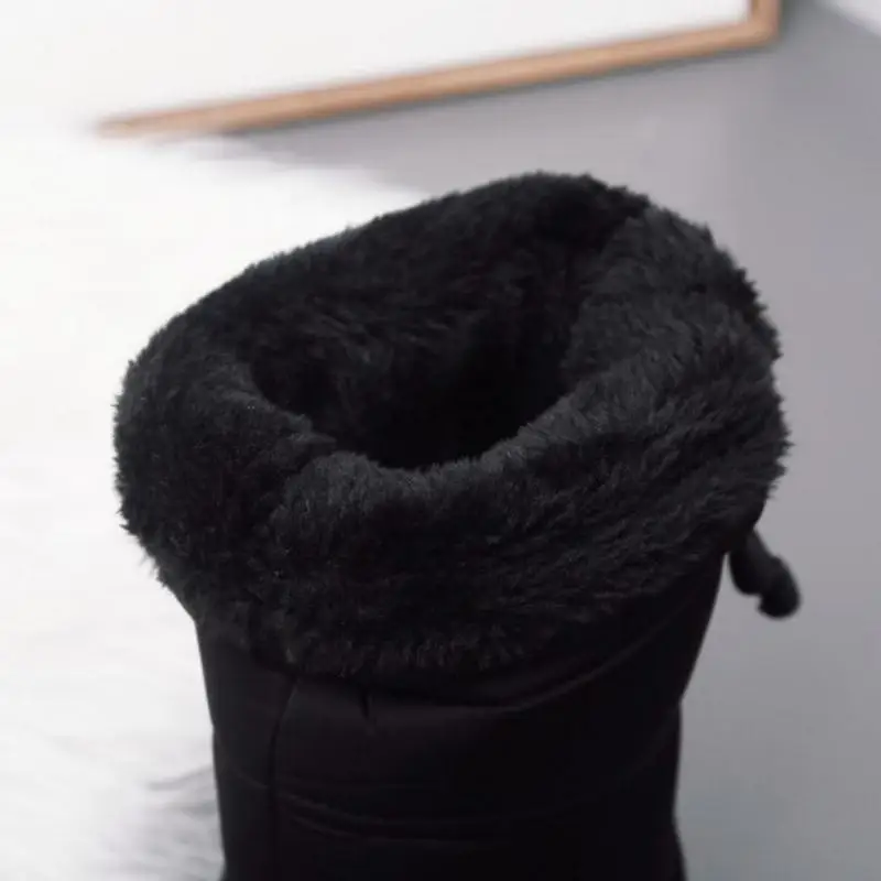 Женские теплые зимние сапоги ZALAVOR толстая меховая обувь на плоской подошве