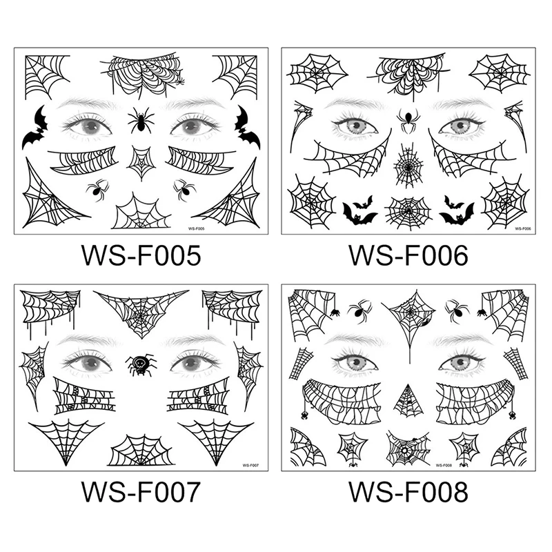 Черная лицевая наклейка тату сексуальные наклейки на Хэллоуин лицо Временные