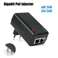 gigabit poe 48v 24v 24w injector 1000mbps 802 3af wall plug power supply adapter for ubiquiti cctv security ip camera phone ap