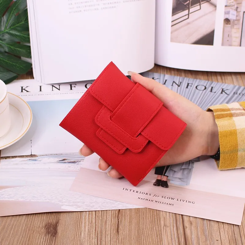 

Purses Wallets For Women Luxury Short Mini Leather Small Wallets And Purse Credit Card Holder Soild Wallets For Girls 2021