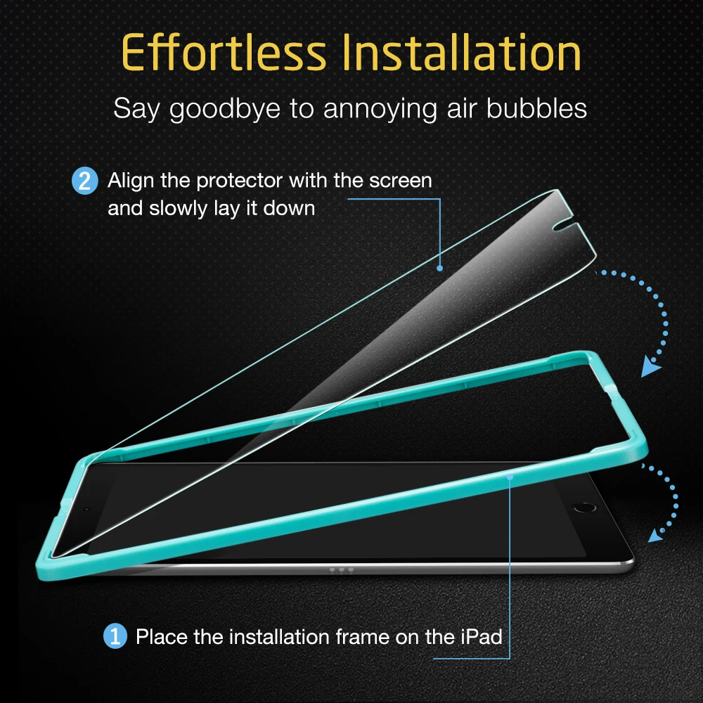 ESR закаленное стекло для iPad Pro 12 9/11/10.5/9.7 дюймов 2021 2020 2018 2019 Mini 6/5/4 Air 4 3 9-8-я защита