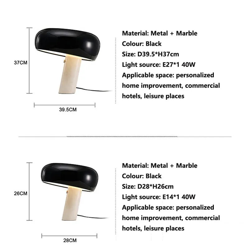 

Nordic Snoopy Mushroom Marble Art Living Room Bedroom Sample Table Lamp Desk Lamp Bedroom Decor Mushroom Lamp