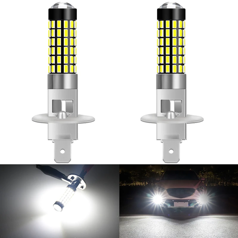 Katur 2 шт. H1 светодиодные лампы ходовые Противотуманные фары 3014 78 SMD 6000K белый
