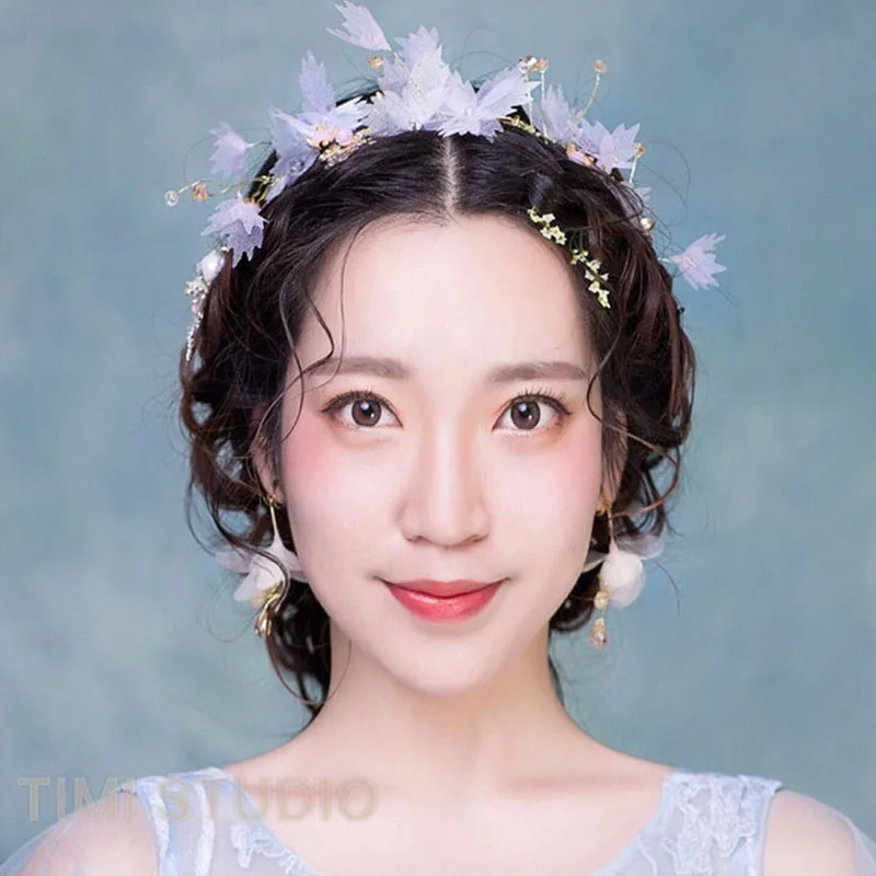 Милый Романтический Сказочный марлевый Кристалл головной убор ободок длинные