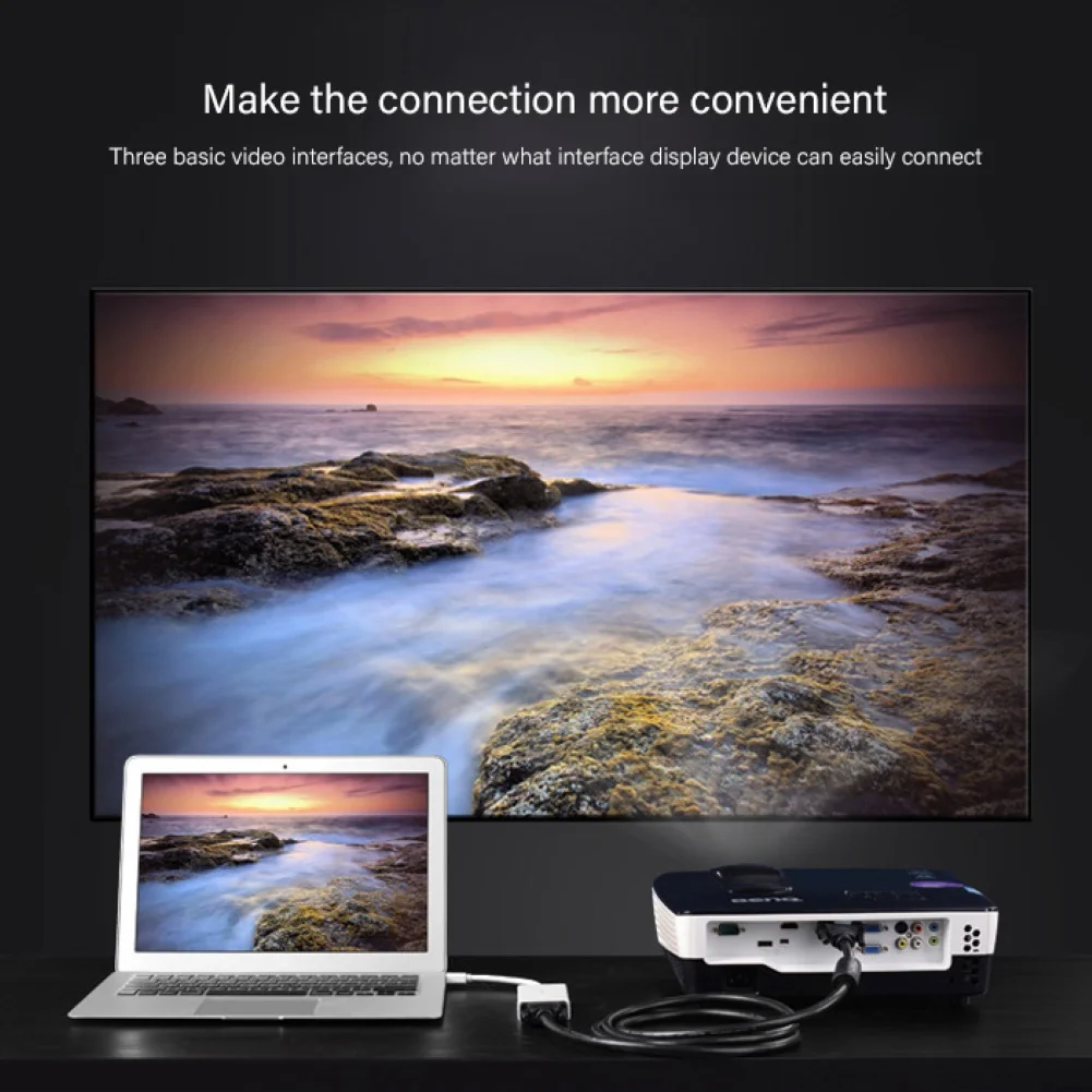 Портативный Micro USB Mini 1080P DP к HDMI VGA DVI кабель адаптер конвертер для Macbook Pro удобный в