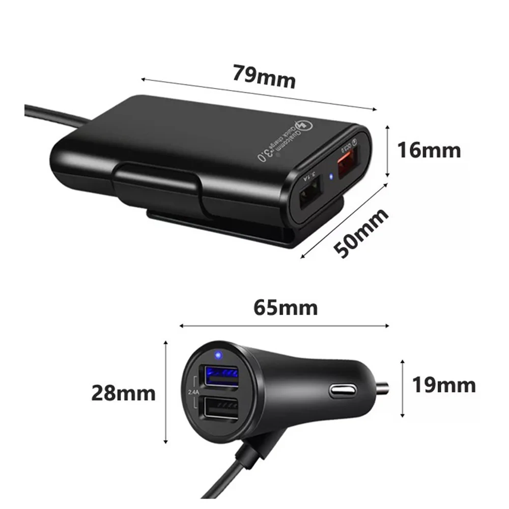 4 порта быстрая 3 0 + 2.4A 3.1A USB Автомобильное зарядное устройство Универсальный