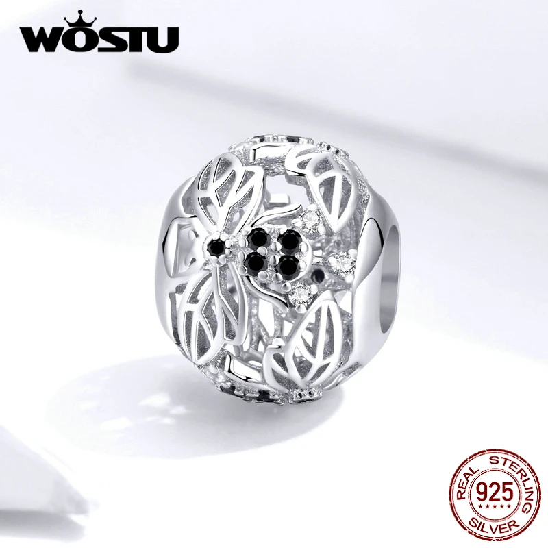 WOSTU 100% Стерлинговое Серебро 925 пробы Волшебная Шляпа амулеты циркониевые бусины