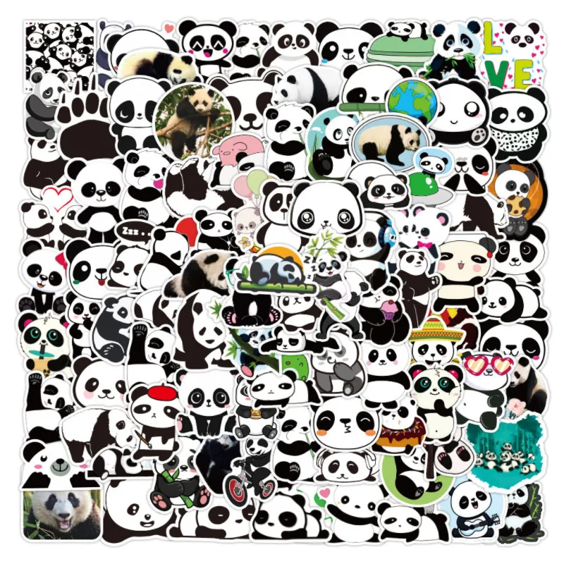 

50/100Pcs/Set New cute panda Graffiti Waterproof Skateboard Travel Suitcase Phone Laptop Luggage Stickers Cute Kids Girl Toys