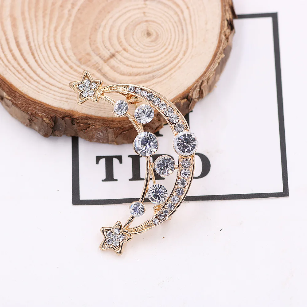 Высококачественная модная новинка жемчужные булавки и броши в форме Луны