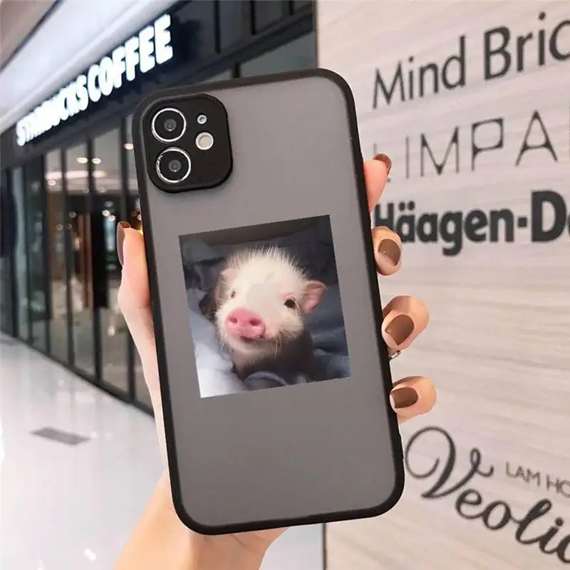 

Cute Little Pink Pet Pig Phone Cases matte transparent For iphone 7 8 11 12 plus mini x xs xr pro max cover