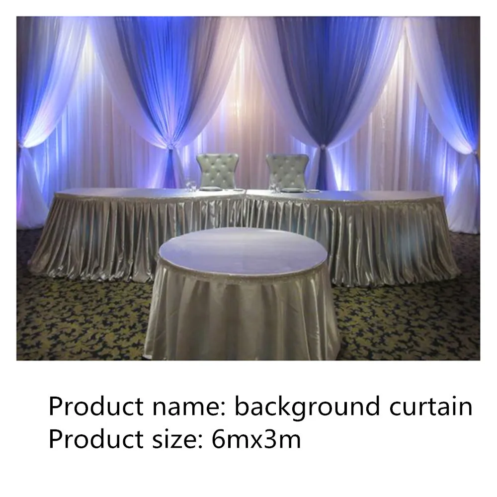 

10ft x 20ft White Wedding Backdrop with royal blue Swags Wedding drapes Stage decoration