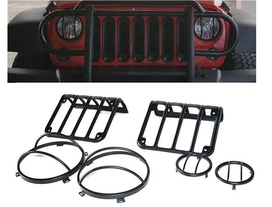 Черный 7 дюймов защита фар указатель поворота крышки Фонарь гвардии протектор