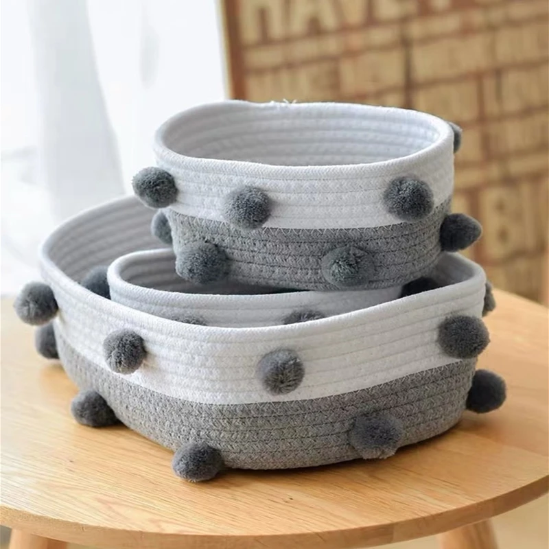 Pink receive basket cotton thread ball Nordic sitting room decorates sundry cosmetics to store indoor household articles | Дом и сад