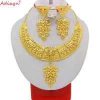 adixyn 24k gold color luxury ethiopian dubai jewelry set for women wedding jewelry set africanmiddle east item n071009gifts