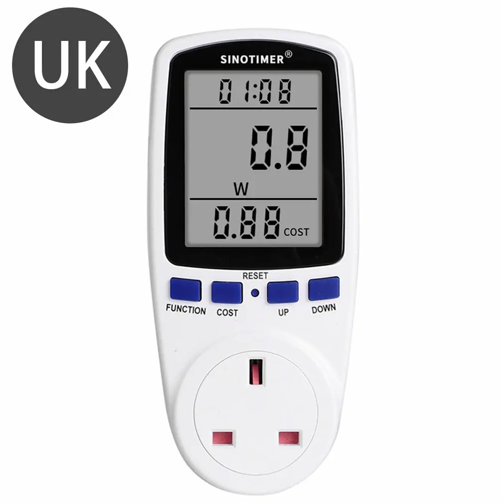 

EU US UK Plug Socket Digital Wattmeter Meter Power Consumption Watt Energy Meter KWh AC 220V 110V Electricity Analyzers Monitors