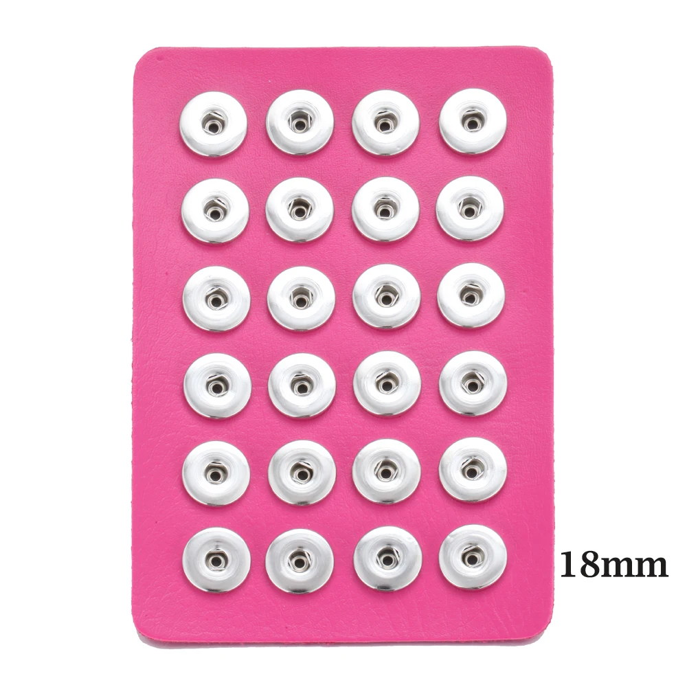 Fit 18mm Snaps Новая ювелирная витрина 24 шт 12 мм и 18 мм кнопки ювелирные изделия 10 цветов черный держатель из натуральной кожи - Окраска металла: Fit 18mm Snaps