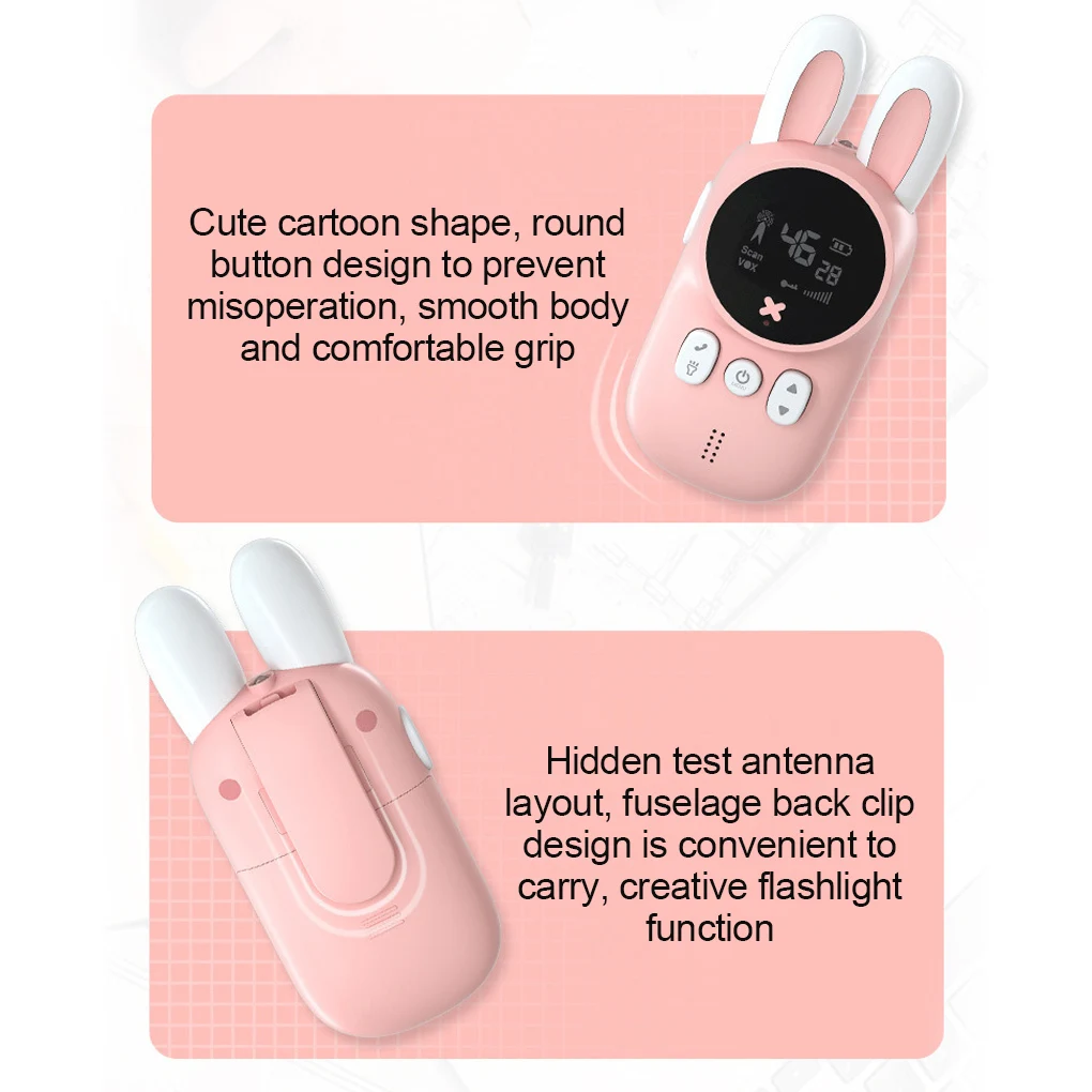 

Portable Handheld 1 Pair Kids Walkie Talkies Kids Toy Cute Rabbit Walkie Handheld Talk Parent-Child Educational Interactive Toys
