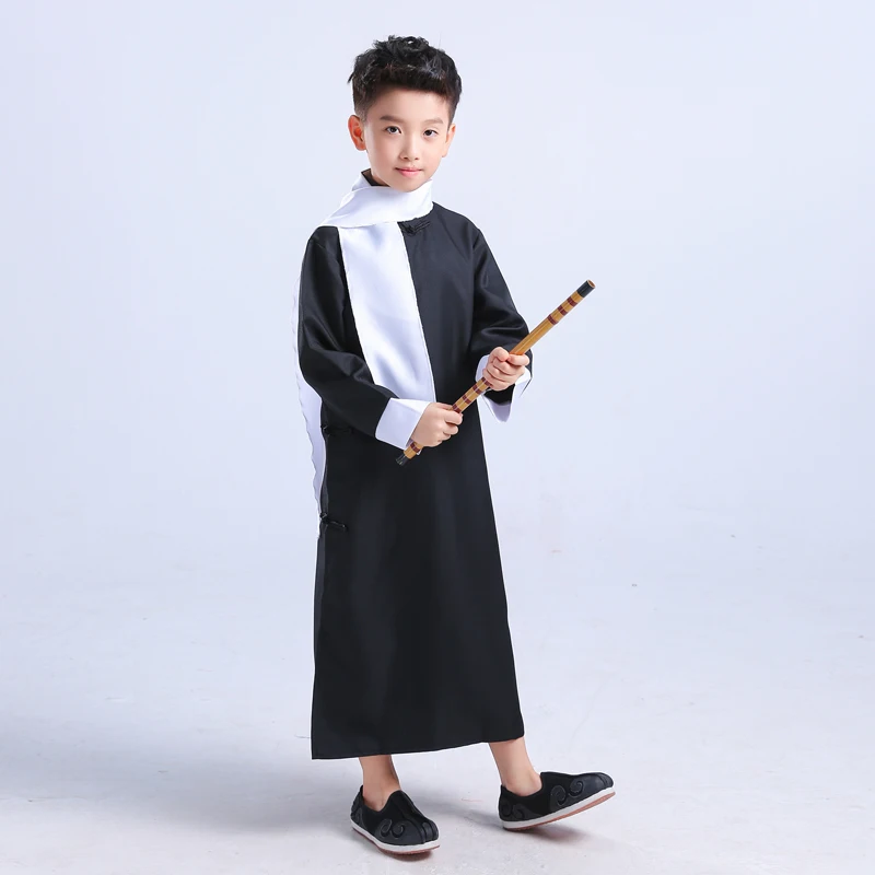 One black gown Китайские традиционные новогодние костюмы для детей; классический костюм для девочек в стиле Тан; Hanfu Xiangsheng Crosstalk Robe; платье для выступлений - Цвет: One black gown